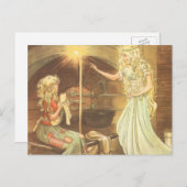 Vintage Märchen, Aschenputtel und Märchenmutter Postkarte (Vorne/Hinten)