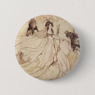 Vintage Märchen, Aschenputtel von Arthur Rackham Button