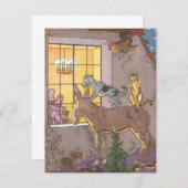 Vintage Märchen, Bremer Stadtmusiker, Hauman Einladung (Vorne/Hinten)