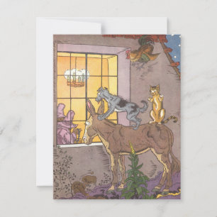 Vintage Märchen, Bremer Stadtmusiker, Hauman Einladung