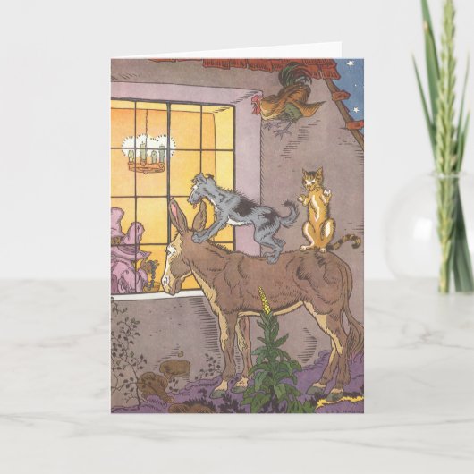 Vintage Märchen, Bremer Stadtmusiker, Hauman Karte (Vorderseite)