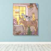 Vintage Märchen, Bremer Stadtmusiker, Hauman Leinwanddruck (Insitu (Holzboden))