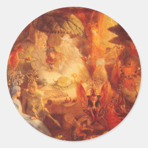 Vintage Märchen Die gefangene Robin von Fitzgerald Runder Aufkleber