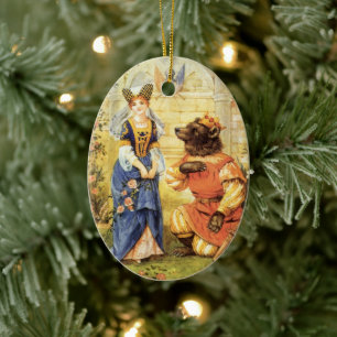 Vintage Märchen, Die Schöne und das Biest Keramik Ornament