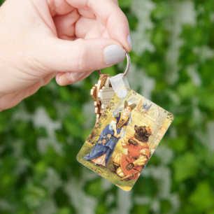 Vintage Märchen, Die Schöne und das Biest Schlüsselanhänger