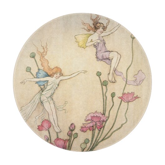 Vintage Märchen, drei Spirituosen gefüllt mit Freu Schneidebrett (Vorderseite)