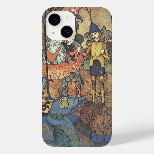 Vintage Märchen, ein tapferer Ritter und Drache Case-Mate iPhone Hülle (Rückseite)
