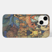 Vintage Märchen, ein tapferer Ritter und Drache Case-Mate iPhone Hülle (Rückseite (Horizontal))