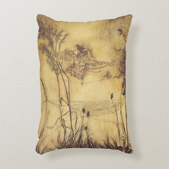 Vintage Märchen, Fairy's Tightrope von Rackham Dekokissen (Vorderseite(Vertikal))