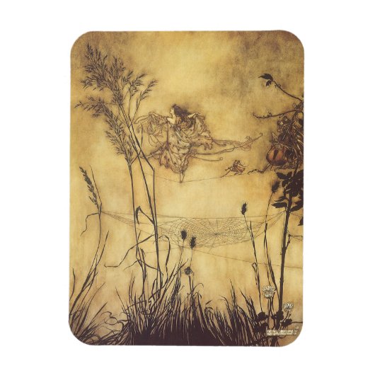 Vintage Märchen, Fairy's Tightrope von Rackham Magnet (Vertikal)