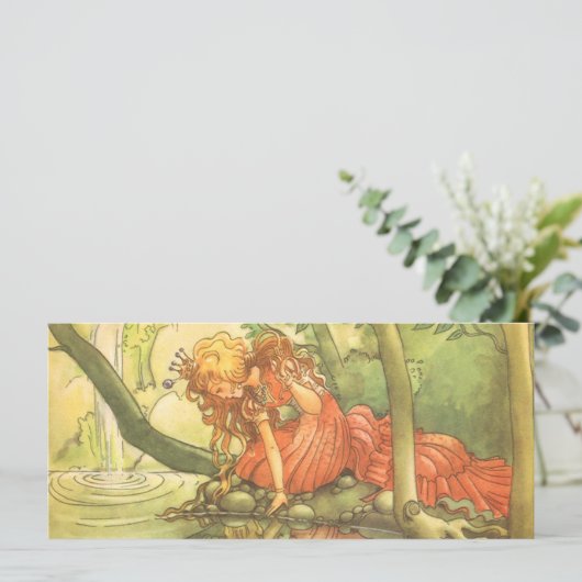 Vintage Märchen, Froschprinzessin am Teich (Stehend Vorderseite)