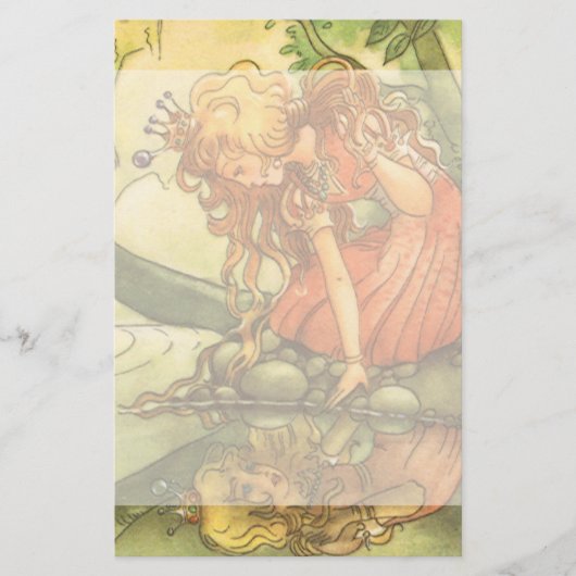 Vintage Märchen, Froschprinzessin am Teich Briefpapier (Vorderseite)