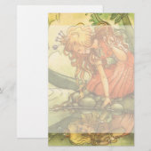 Vintage Märchen, Froschprinzessin am Teich Briefpapier (Vorne/Hinten)