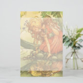 Vintage Märchen, Froschprinzessin am Teich Briefpapier (Stehend Vorderseite)