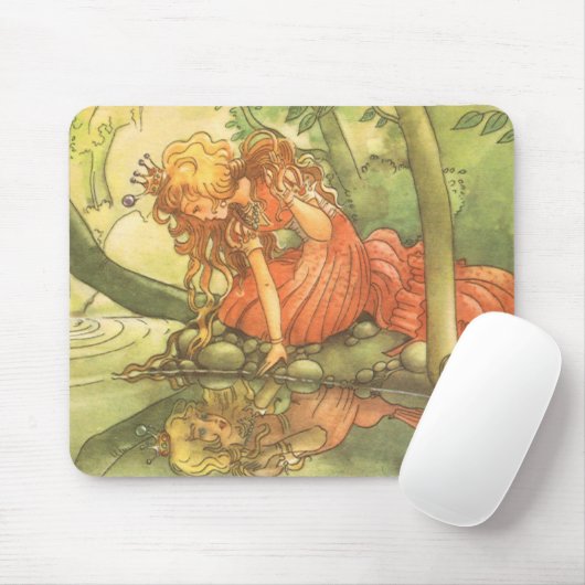 Vintage Märchen, Froschprinzessin am Teich Mousepad (Mit Mouse)