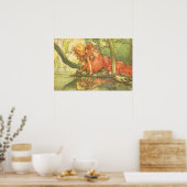 Vintage Märchen, Froschprinzessin am Teich Poster (Küche)