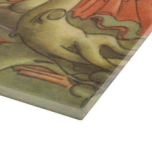 Vintage Märchen, Froschprinzessin am Teich Schneidebrett (Ecke)