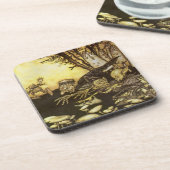 Vintage Märchen, Gruppe der Arbeiter von Rackham Getränkeuntersetzer (Linke Seite)