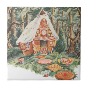 Vintage Märchen, Hänsel und Gretel Candy House Fliese