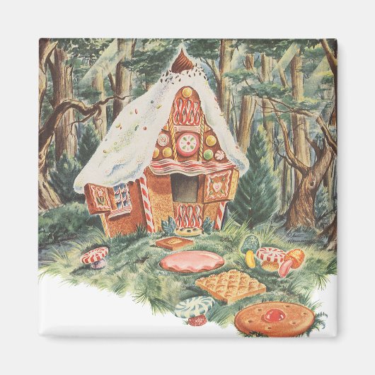 Vintage Märchen, Hänsel und Gretel Candy House Magnet (Vorne)