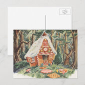Vintage Märchen, Hänsel und Gretel Candy House Postkarte (Vorne/Hinten)