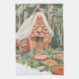 Vintage-Märchen, Hänsel und Gretel Süßigkeitenhaus Küchentuch