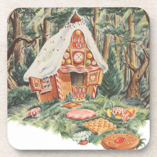 Vintage Märchen, Hänsel und Gretel Süßigkeitenhaus Untersetzer