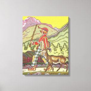 Vintage Märchen, Junge und Nordwind, Hauman Leinwanddruck