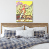 Vintage Märchen, Junge und Nordwind, Hauman Leinwanddruck (Insitu (Schlafzimmer))