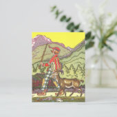 Vintage Märchen, Junge und Nordwind, Hauman Postkarte (Stehend Vorderseite)