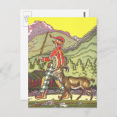 Vintage Märchen, Junge und Nordwind, Hauman Postkarte (Vorne/Hinten)