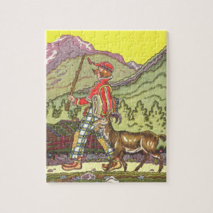 Vintage Märchen, Junge und Nordwind, Hauman Puzzle