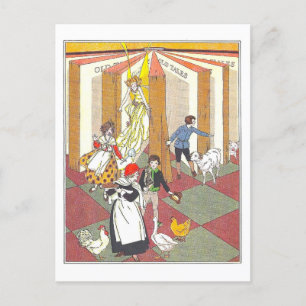 Vintage Märchen-Kinderbuch-Illustration Postkarte