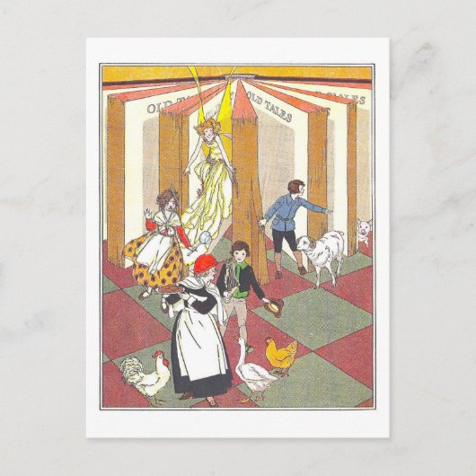 Vintage Märchen-Kinderbuch-Illustration Postkarte (Vorderseite)