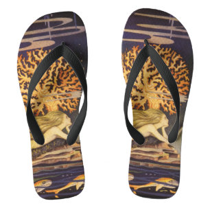 Vintage Märchen, kleine Meerjungfrau im Ozean Cora Badesandalen