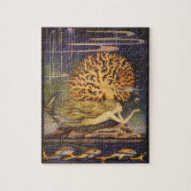 Vintage Märchen, kleine Meerjungfrau im Ozean Cora