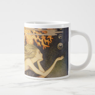 Vintage Märchen, Kleine Meerjungfrau in Meereskora Jumbo-Tasse