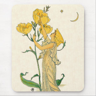 Vintage Märchen, Nachtkerze, Walter Crane Mousepad