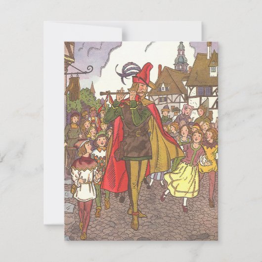 Vintage Märchen Piper von Hamelin von Hauman Einladung (Vorderseite)