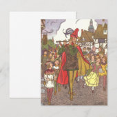 Vintage Märchen Piper von Hamelin von Hauman Einladung (Vorne/Hinten)