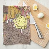 Vintage Märchen Piper von Hamelin von Hauman Geschirrtuch (Viertel Falte)