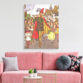 Vintage Märchen Piper von Hamelin von Hauman Leinwanddruck (Insitu (Wohnzimmer))