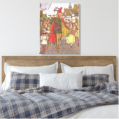 Vintage Märchen Piper von Hamelin von Hauman Leinwanddruck (Insitu (Schlafzimmer))