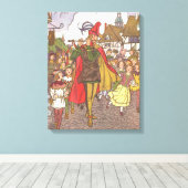 Vintage Märchen Piper von Hamelin von Hauman Leinwanddruck (Insitu (Holzboden))