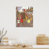 Vintage Märchen Piper von Hamelin von Hauman Poster (Küche)