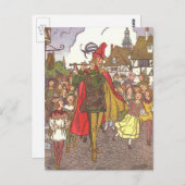 Vintage Märchen Piper von Hamelin von Hauman Postkarte (Vorne/Hinten)