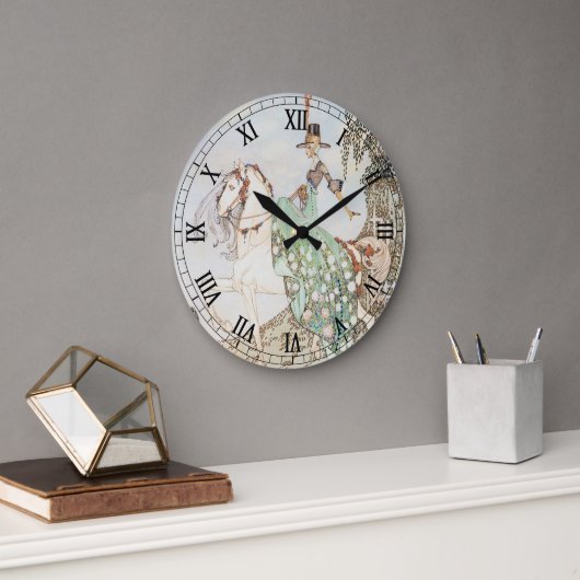 Vintage Märchen, Prinzessin Minette, Kay Nielsen Große Wanduhr (Büro)