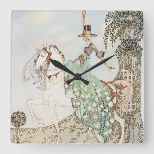 Vintage Märchen, Prinzessin Minette, Kay Nielsen Quadratische Wanduhr