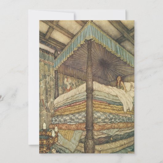 Vintage Märchen, Prinzessin und Pea, Edmund Dulac Einladung (Vorderseite)