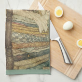 Vintage Märchen, Prinzessin und Pea, Edmund Dulac Geschirrtuch (Viertel Falte)